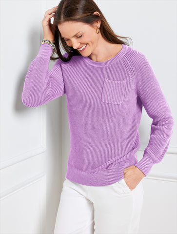 Patch Pocket Crewneck Sweater