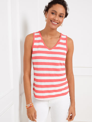 Linen Blend V-Neck Tank