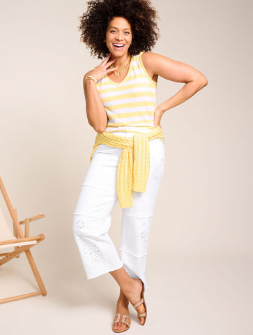 Linen Blend V-Neck Tank