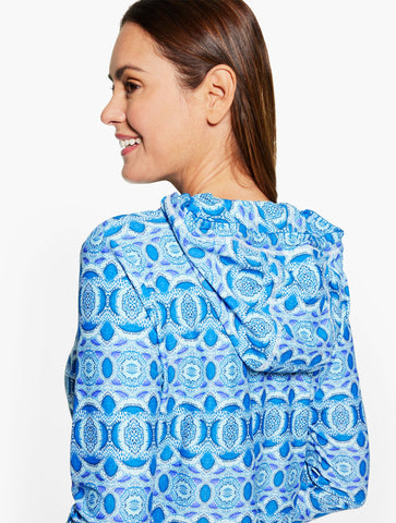 Cabana Life® Crystal Cove Hooded Cover-Up - Crystal Geo