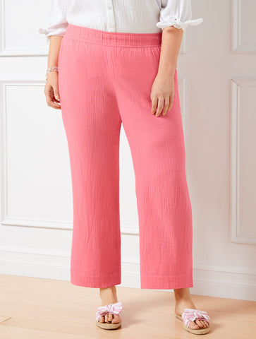 Airy Gauze Wide Leg Pants