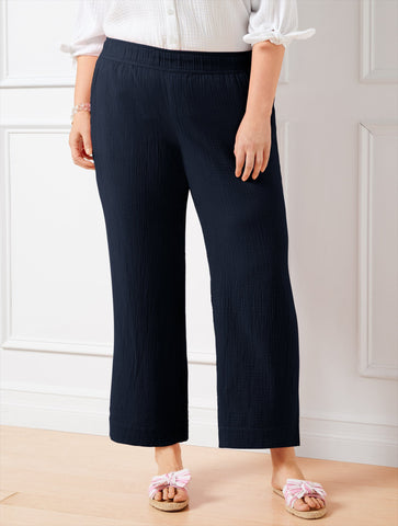 Airy Gauze Wide Leg Pants