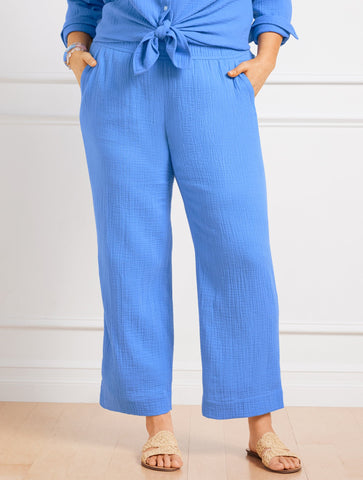 Airy Gauze Wide Leg Pants