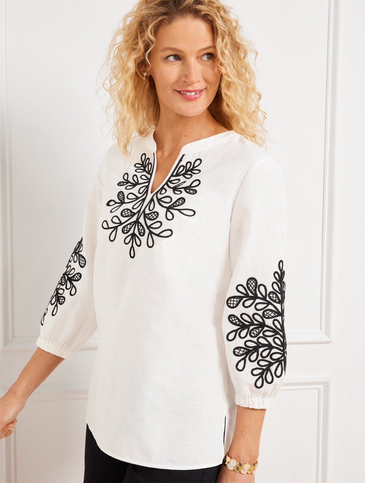 Embroidered Linen Cotton Tunic