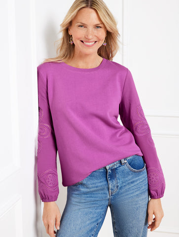 Embroidered Crewneck Sweatshirt