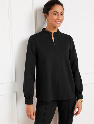 Passport Ponte Zip Mockneck Pullover