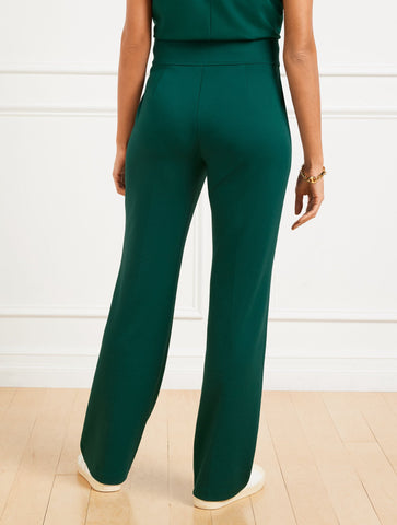 Passport Ponte Pintuck Straight Leg Pants
