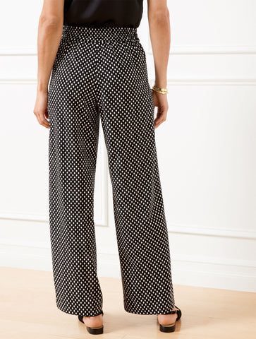 Wide Leg Pants - Oval Dot