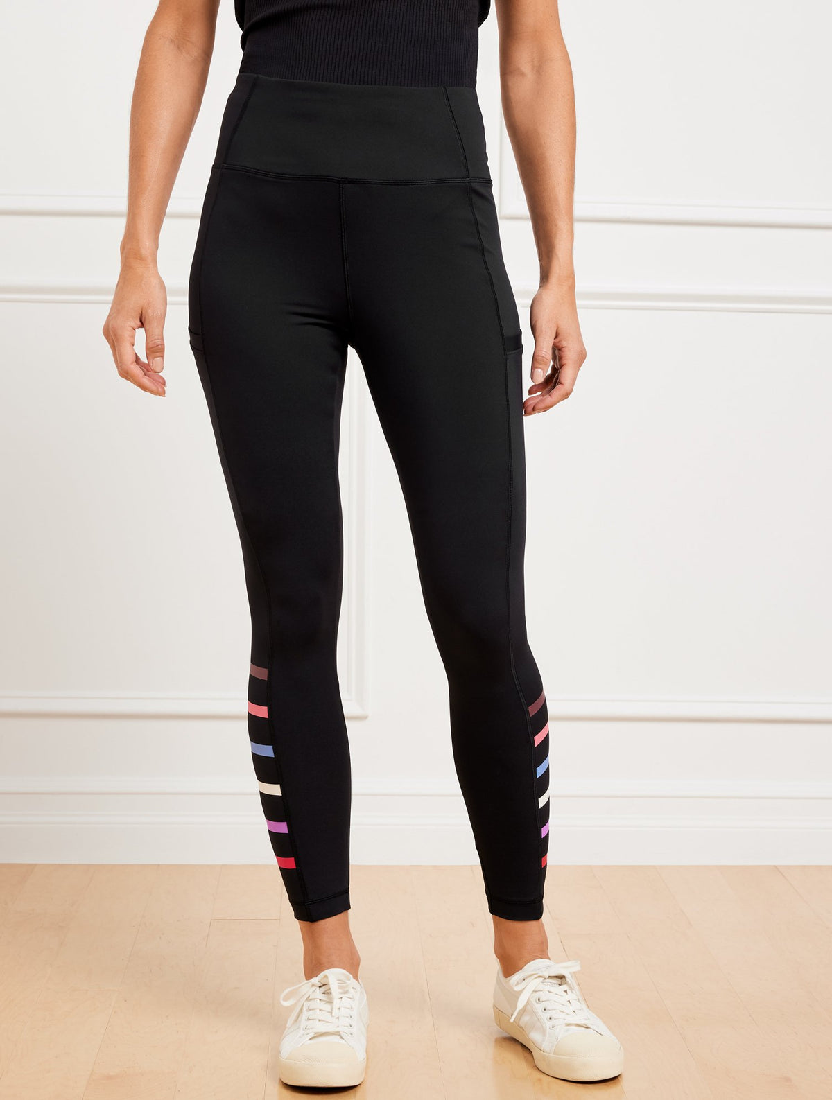 Performance Interlock Leggings - Domino Stripe