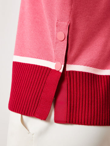 Mockneck Sweater - Striped Colorblock