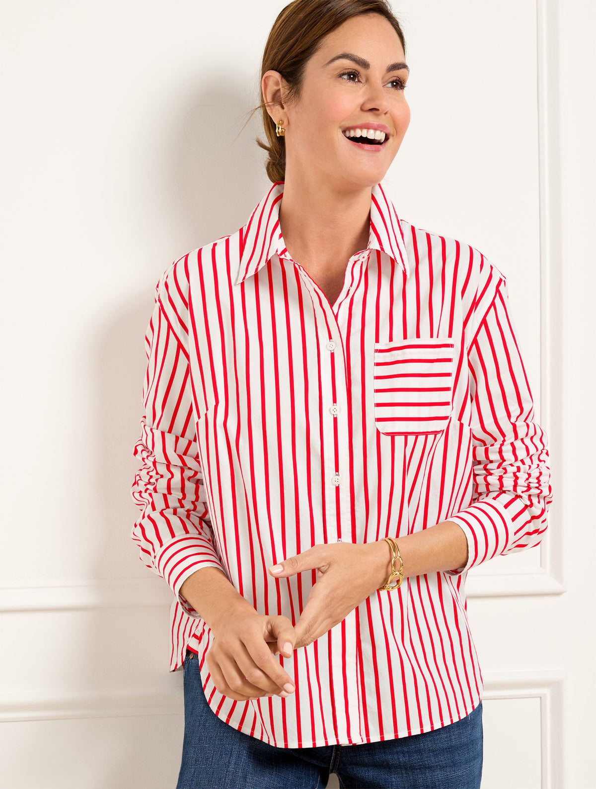 Poplin Short Shirt - Nautical Stripe