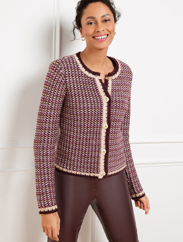 Tweed Crewneck Cardigan