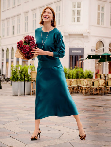 Wool Blend Button Dolman Sweater