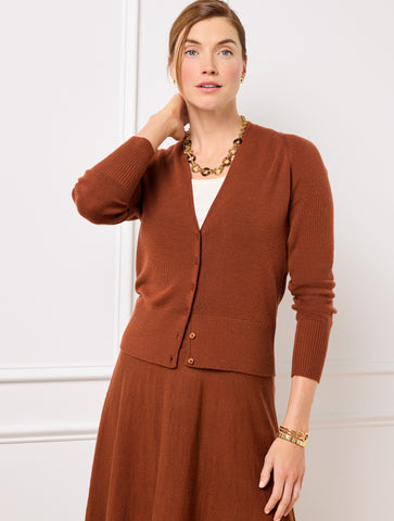 Wool Blend V-Neck Cardigan