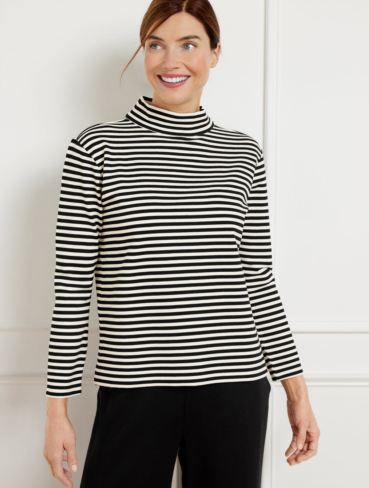 Effortless UltraKnit Zip Back Mockneck Top