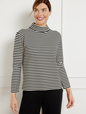 Effortless UltraKnit Zip Back Mockneck Top