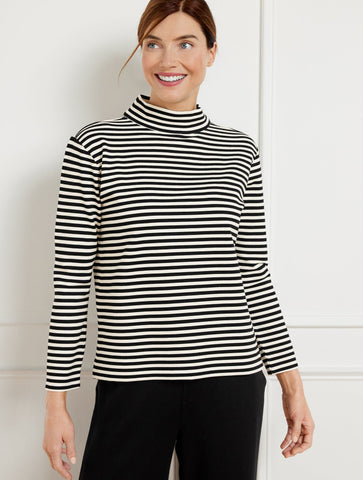 Effortless UltraKnit Zip Back Mockneck Top