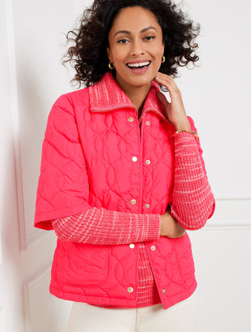 Short Sleeve Quilted Puffer Jacket