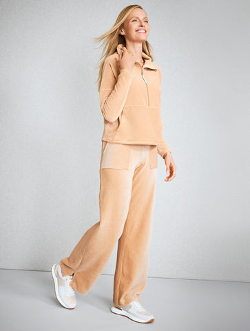 Sky Lounge Velour Wide Leg Pants