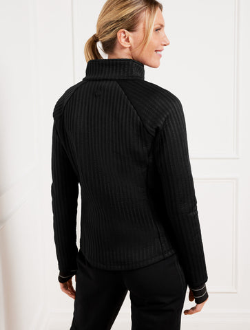 Textured Jacquard Zip Jacket