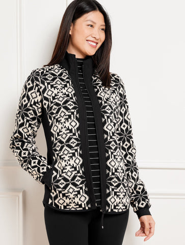Cozy Fleeceback Jacket - Snowflake
