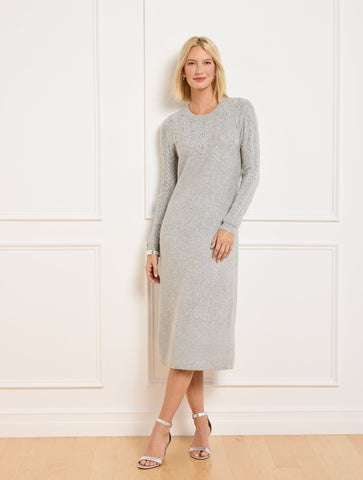 Cable Knit Yoke Sweater Dress