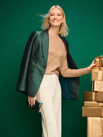 Metallic Pointelle Sweater