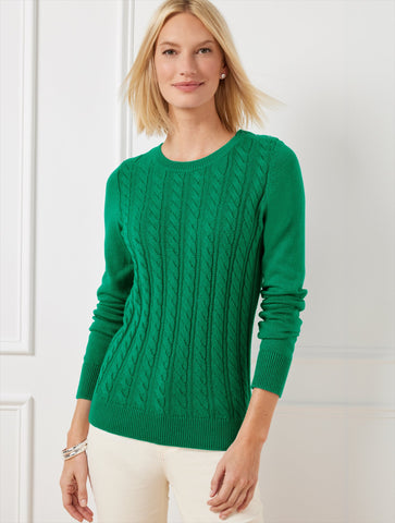Soft Cable Knit Crewneck Sweater