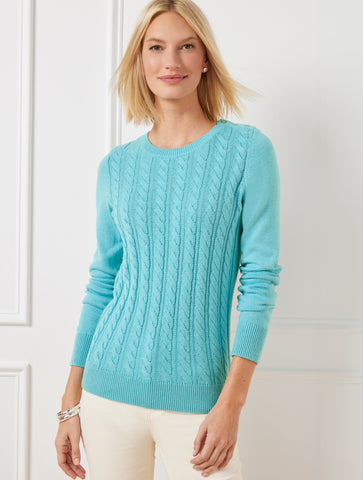 Soft Cable Knit Crewneck Sweater