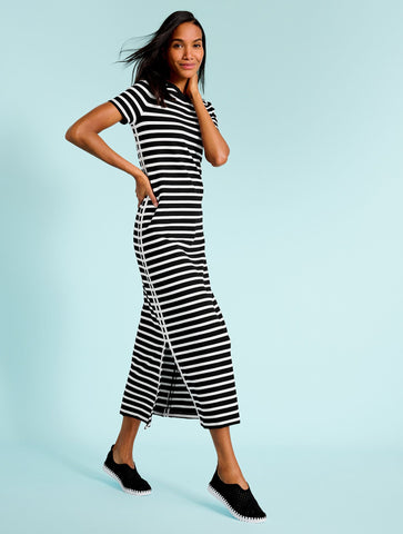 Effortless Ultraknit Short Sleeve Maxi Dress - Crocus Stripe
