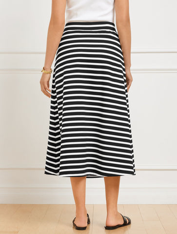 Effortless Ultraknit A-Line Midi Skirt - Crocus Stripe