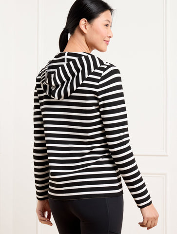 Effortless UltraKnit Full-Zip Hoodie - Crocus Stripe