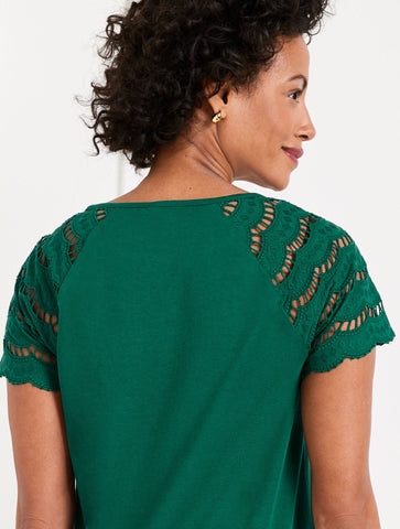 Embroidered Eyelet Top