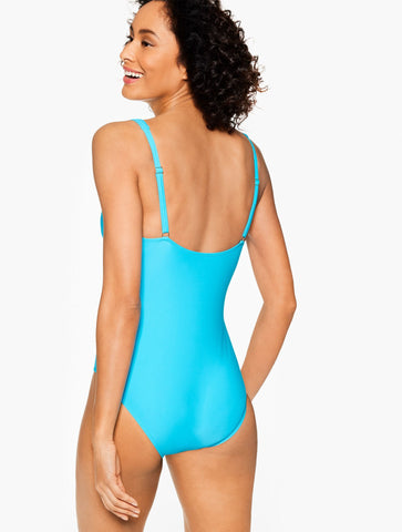Aqua Club V-Neck One-Piece Swimsuit