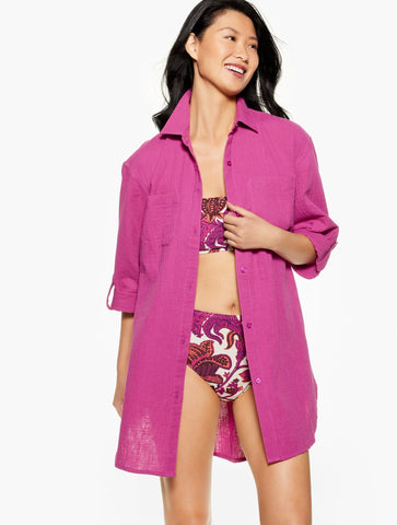 Aqua Club Gauze Shirt Cover-Up