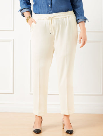 Straight Ankle Crepe Pants