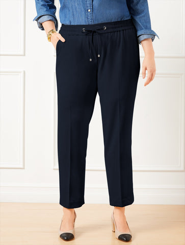 Straight Ankle Crepe Pants
