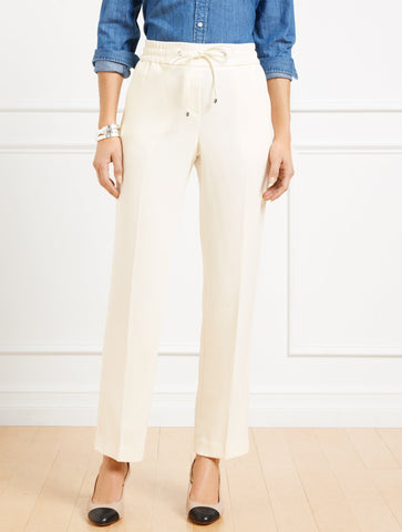 Straight Ankle Crepe Pants