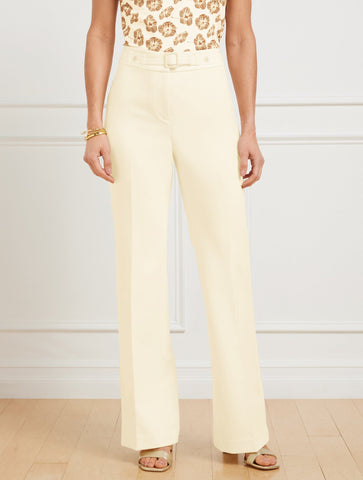 Flare Leg Belted Twill Pants