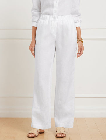 Wide Leg Washed Linen Pants