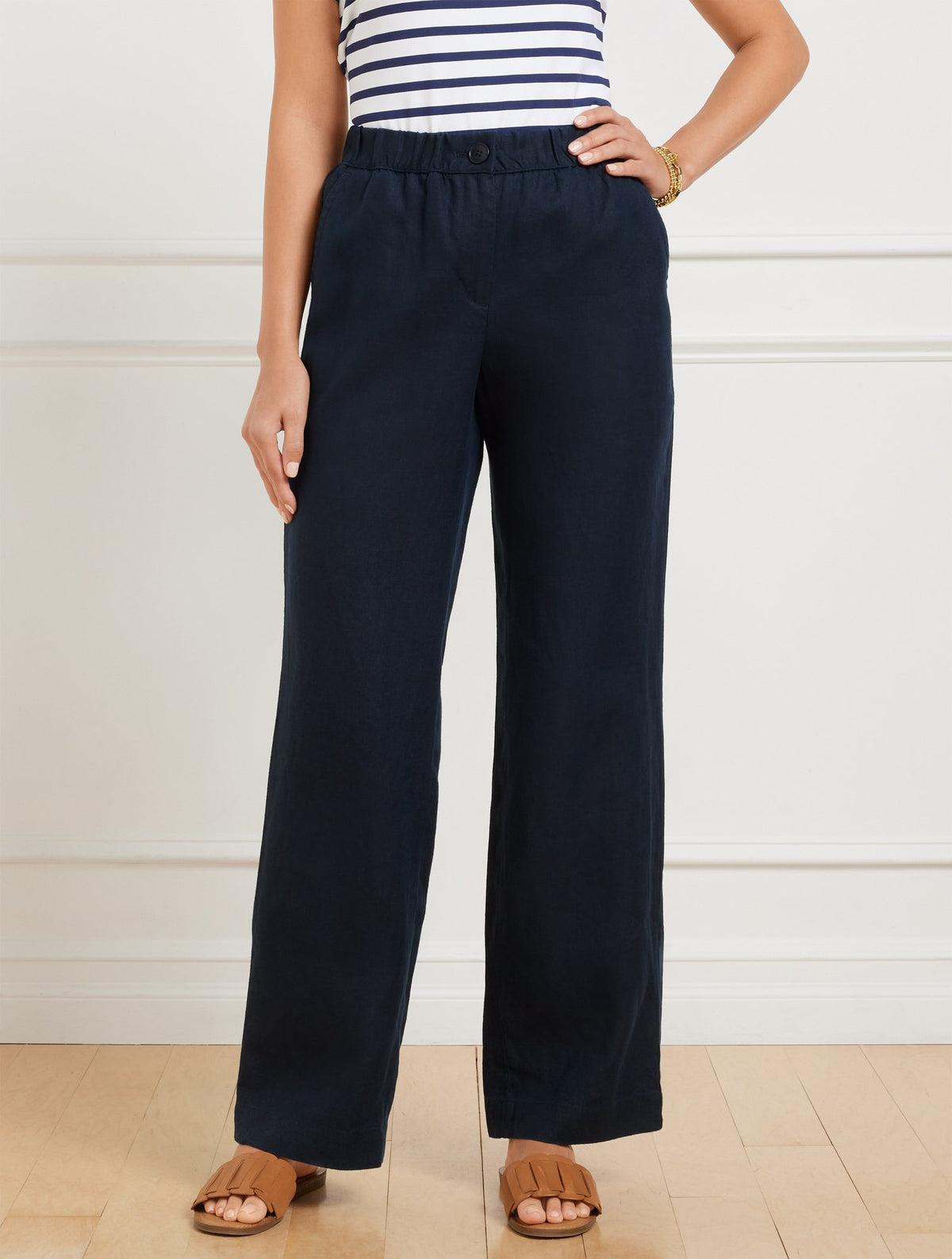 Wide Leg Washed Linen Pants