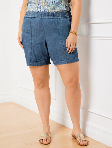 Pull-On Shorts - Chambray - 6”