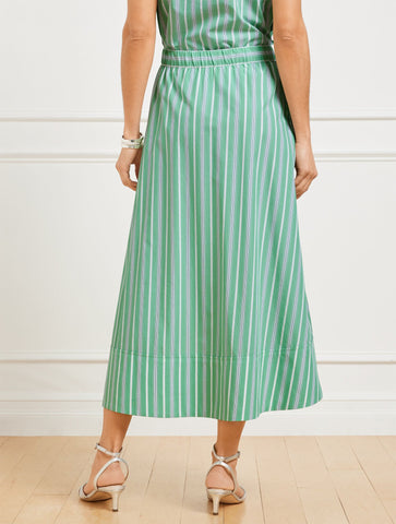 Fresh Poplin Drawstring Skirt - Dewdrop Stripe