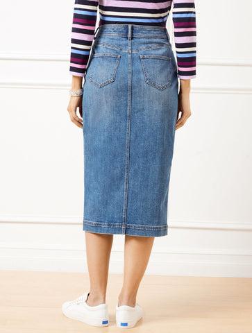 Denim Midi Skirt - Tidal Wash