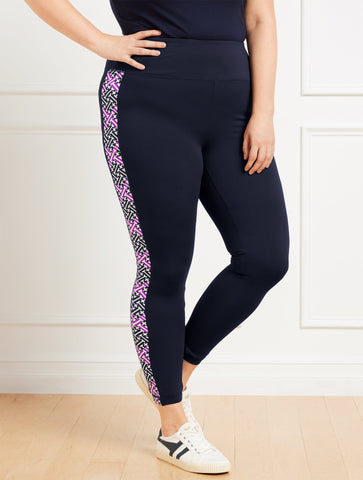 Performance Interlock Leggings - Diamond Grid
