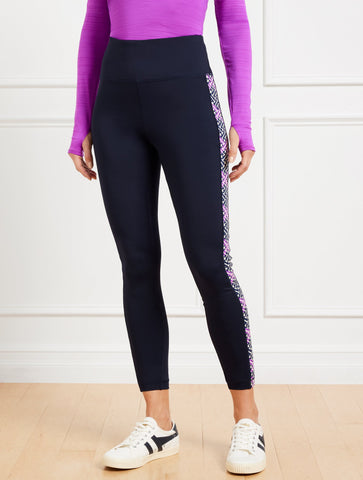 Performance Interlock Leggings - Diamond Grid