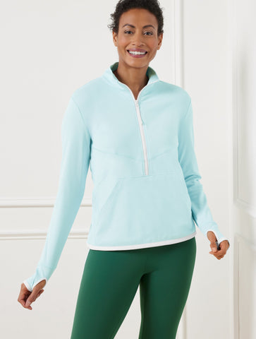 Half-Zip Pullover - Dot Jacquard