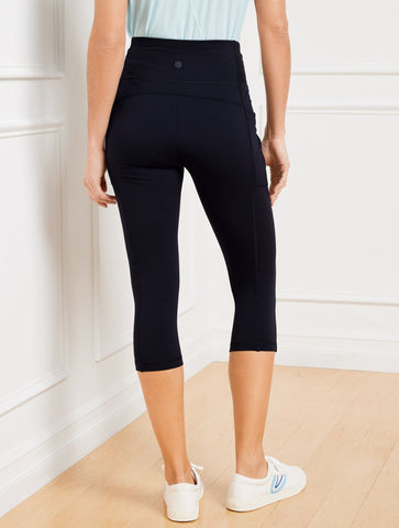 Performance Interlock High Waist Crop Leggings