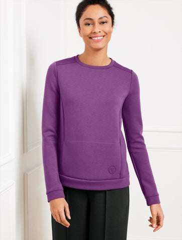 AirKnit Stretch Pleat Back Pullover