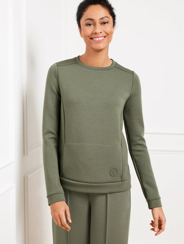 AirKnit Stretch Pleat Back Pullover